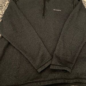 Columbia Men's Charcoal 3/4 Zip-Up Fleece Lined Pullover Sweater